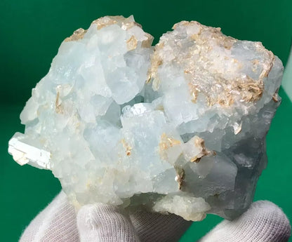 Beautiful Natural Aquamarine Specimen with Mica Crystal from Skardu