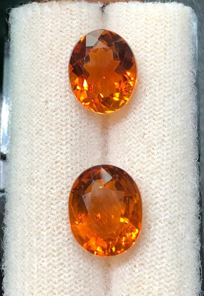 Natural Deep Color Citrine 2 Piece loose Gemstone 7.15 CT From Africa