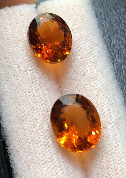 Natural Deep Color Citrine 2 Piece loose Gemstone 7.15 CT From Africa