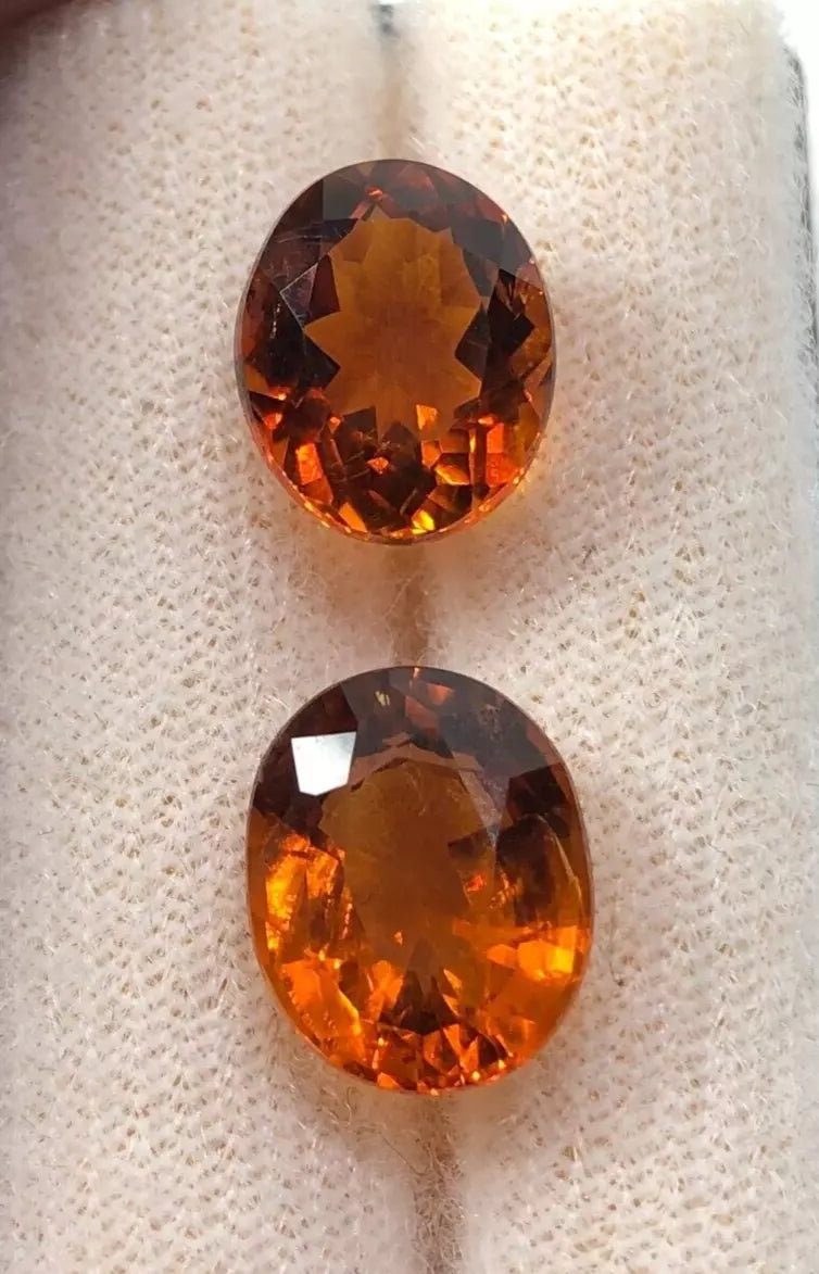 Natural Deep Color Citrine 2 Piece loose Gemstone 7.15 CT From Africa