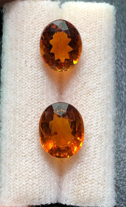 Natural Deep Color Citrine 2 Piece loose Gemstone 7.15 CT From Africa