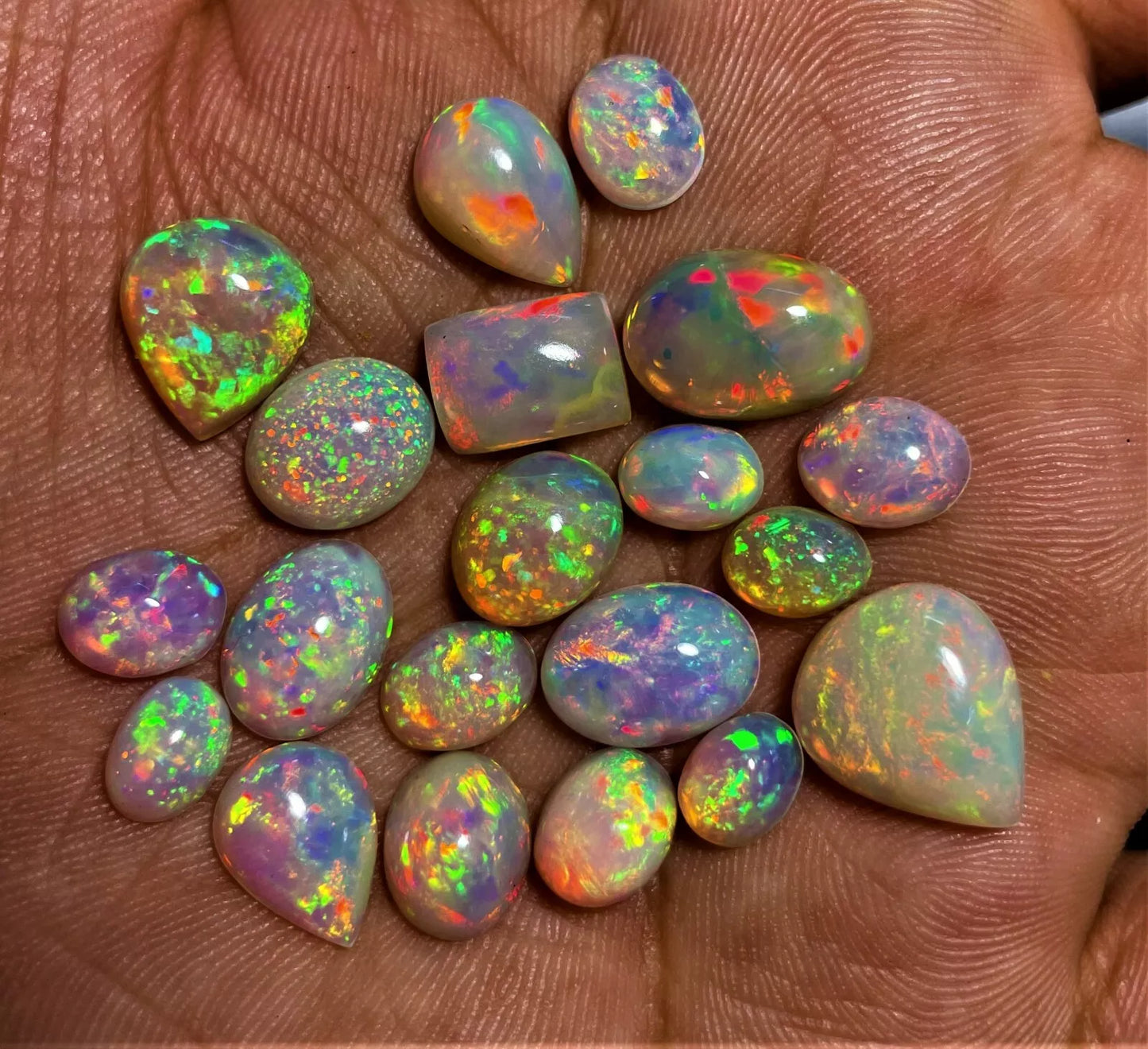 Top Grade Natural Opal cabochons, Ethiopian Opal cabs