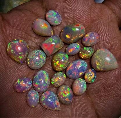 Top Grade Natural Opal cabochons, Ethiopian Opal cabs