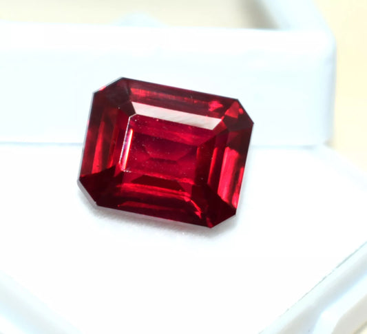 Emerald Cut 8 Ct Burmese Ruby Loose Gemstone Natural Red Ruby From Burma