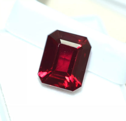 Emerald Cut 8 Ct Burmese Ruby Loose Gemstone Natural Red Ruby From Burma