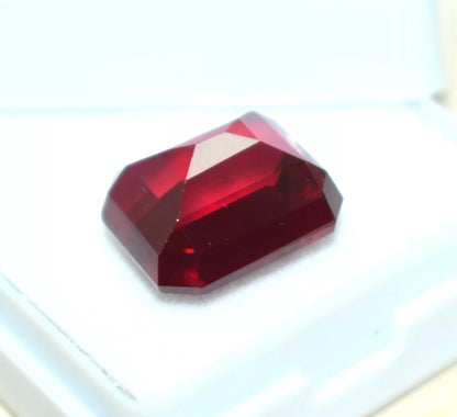 Emerald Cut 8 Ct Burmese Ruby Loose Gemstone Natural Red Ruby From Burma